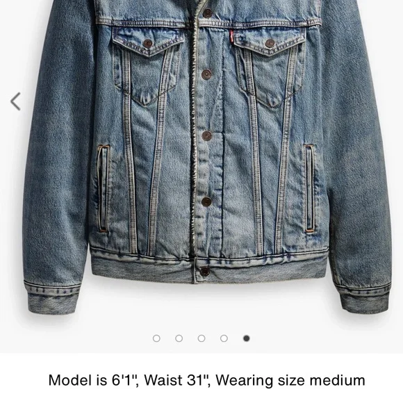 Levi's Denim Sherpa Snap Button Jacket Size L - Picture 1 of 5